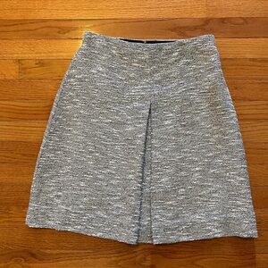 J. Crew Skirt Gray White Tweed Vent Front Womens Size 6 Lined